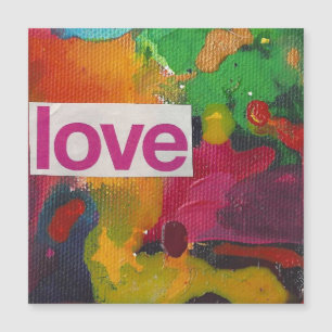 Carte Magnétique Aimer collage aquarelle