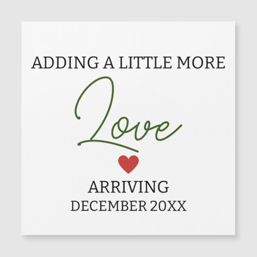 Carte Magnétique Ajouter un peu plus d'amour grossesse sans sexe (Devant)