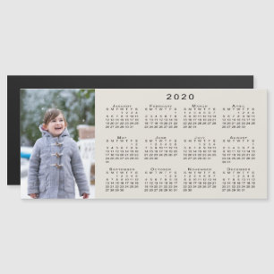 Carte Magnétique Ajouter votre calendrier photo 2020 sur le beige