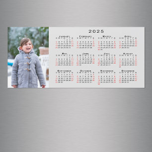 Carte Magnétique Ajouter votre photo 2025 Calendrier sur le aimant 
