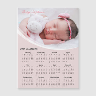 Carte Magnétique Ajouter votre propre bébé photo 2024 Calendrier   