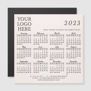 Carte Magnétique Ajoutez votre logo 2023 Magnetic Business Calendar