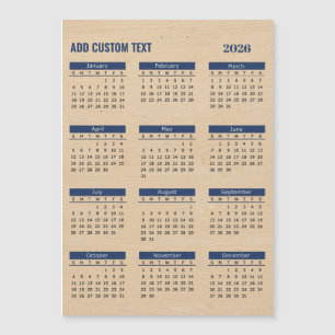 Carte Magnétique ajoutez votre texte personnalisé Calendrier magnét