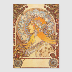 Carte Magnétique Alfonse Mucha Zodiac Art nouveau femme