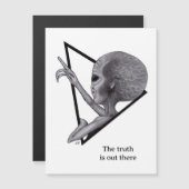 Carte Magnétique Alien gris, la vérité est là (Devant / Derrière)