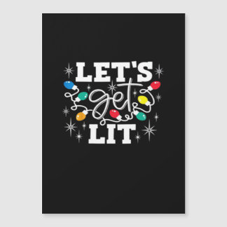 Carte Magnétique Allumons-Nous Chapeau de Père Noël Boire Lumières