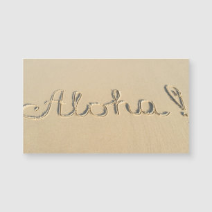 Carte Magnétique Aloha signe sur le sable de la plage