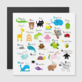 Carte Magnétique Alphabet animal (Devant / Derrière)