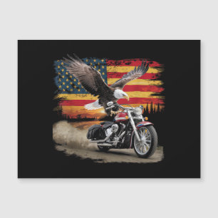 Carte Magnétique American Flag Mocycle Tshirt USA Flag Bike Ret