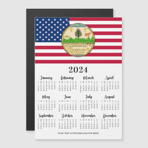 Carte Magnétique American Flag Patriotic Your Logo 2023 Calendrier