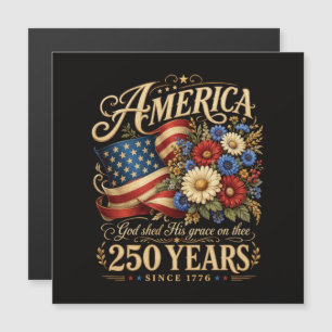 Carte Magnétique Amérique 250 ans depuis 1776 Cadeau Floral Patriot