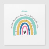 Carte Magnétique Amitié personnalisée Arc en ciel et expression (Devant)
