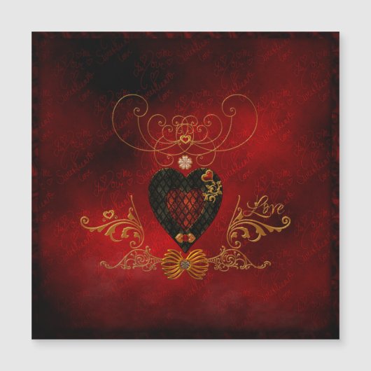 Carte Magnétique Amour, coeur merveilleux (Devant)