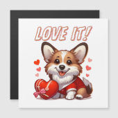Carte Magnétique Amour de Corgi Mignon (Devant / Derrière)