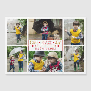 Carte Magnétique Amour de fête, Paix, Joie Six Collage de Photos