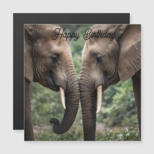 Carte Magnétique Amour de la famille des éléphants