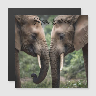 Carte Magnétique Amour de la famille des éléphants
