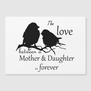 Carte Magnétique Amour entre mère fille citation d'oiseau