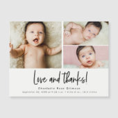 Carte Magnétique Amour et merci Baby 3 photos Merci (Devant)