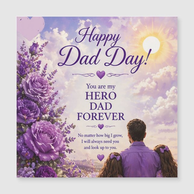 CARTE MAGNÉTIQUE AMOUR POUR PAPA DE SES FILLES (Devant)