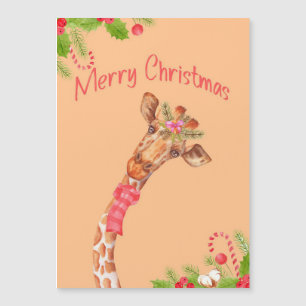Carte Magnétique Amoureux de girafe Girafes Afrique Joyeux Noël