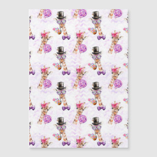 Carte Magnétique Amoureux de girafe Motif de girafe
