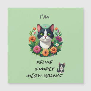 Carte Magnétique Amoureux des chats FeLINE Simplement MEOW-VAUX aim