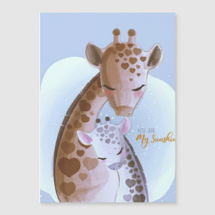 Carte Magnétique Amoureux des girafes girafes mignonnes