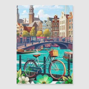 Carte Magnétique Amsterdam Travel Postcard Art, Pays-Bas Postcar