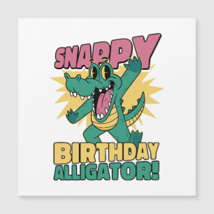 Carte Magnétique Amusant alligator et baigneur de crocodile d'anniv