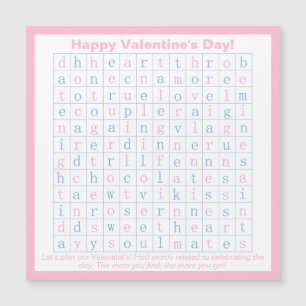 Carte Magnétique Amusement personnalisé, Pink Valentine's Day Word 