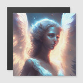 Carte Magnétique Ange bleu mystique (Devant / Derrière)