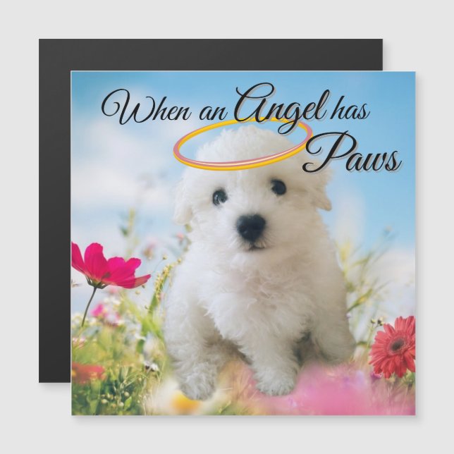 Carte magnétique Ange Chiot (Devant / Derrière)