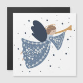Carte Magnétique Ange de Noël Paix sur Terre Fête divine (Devant / Derrière)