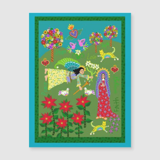 Carte Magnétique Ange Gabriel et la Vierge Marie Annonciation (Devant)