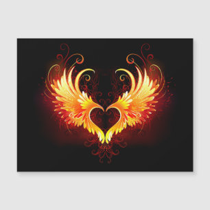 Carte Magnétique Angel Fire Heart with Wings