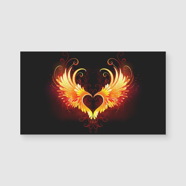 Carte Magnétique Angel Fire Heart with Wings (Devant)