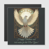 Carte Magnétique Angelic Dove Vintage Art Nouveau Vector (Devant / Derrière)