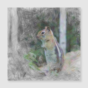 Carte Magnétique animal artistique chipmunk 1