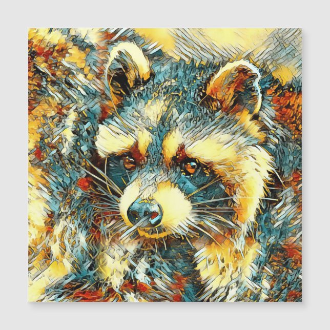 Carte Magnétique AnimalArt_Raccoon_004 (Devant)