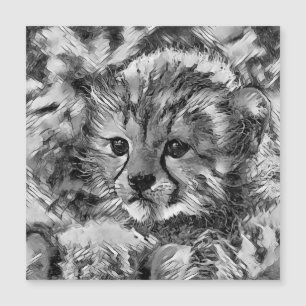 Carte Magnétique AnimalArtBW_Cheetah_001