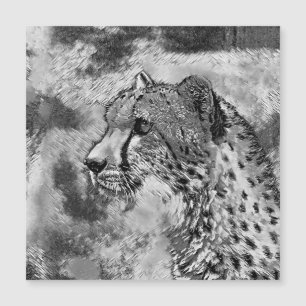 Carte Magnétique AnimalArtBW_Cheetah_004