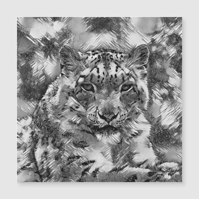 Carte Magnétique AnimalArtBW_Leopard_001 (Devant)