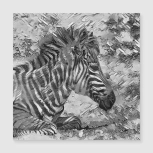 Carte Magnétique AnimalArtBW_Zebra_001