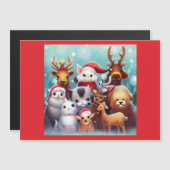 Carte Magnétique Animaux de Noël 2 (Devant / Derrière)