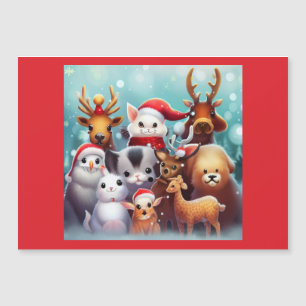 Carte Magnétique Animaux de Noël 2