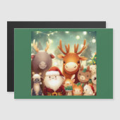 Carte Magnétique Animaux de Noël 8 (Devant / Derrière)