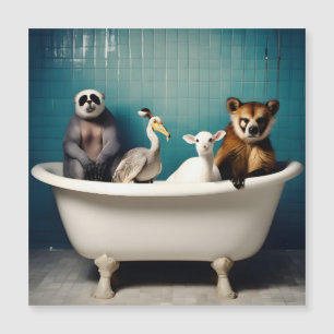 Carte Magnétique Animaux drôles dans la salle de bain