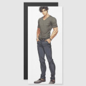 Carte Magnétique Anime Man Handsome Zaddy (Devant / Derrière)