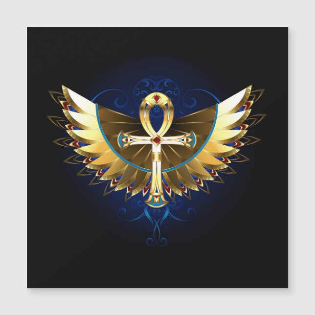 Carte Magnétique Ankh or avec ailes (Devant)
